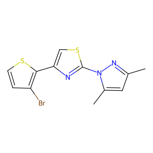 4-(3-Bromothiophen-2-yl)-2-(3,5-dimethylpyrazol-1-yl)-1,3-thiazole structure