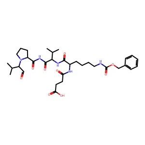 Suc-DL-Lys(Cbz)(Cbz)-DL-Val-DL-Pro-DL-Val-al structure