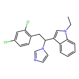 1H-Indole, 3-(2-(2,4-dichlorophenyl)-1-(1H-imidazol-1-yl)ethyl)-1-ethyl- structure