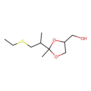 1,3-Dioxolane-4-methanol, 2-(2-(ethylthio)-1-methylethyl)-2-methyl- structure