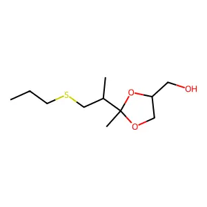 1,3-Dioxolane-4-methanol, 2-methyl-2-(1-methyl-2-(propylthio)ethyl)- structure