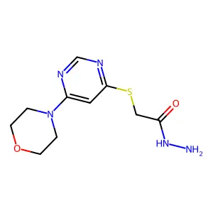 Acetic acid, ((6-(4-morpholinyl)-4-pyrimidinyl)thio)-, hydrazide structure