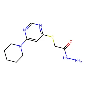 Acetic acid, ((6-(1-piperidinyl)-4-pyrimidinyl)thio)-, hydrazide structure