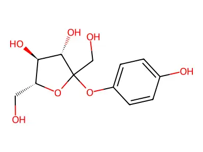 4-Hydroxyphenyl beta-fructofuranoside structure