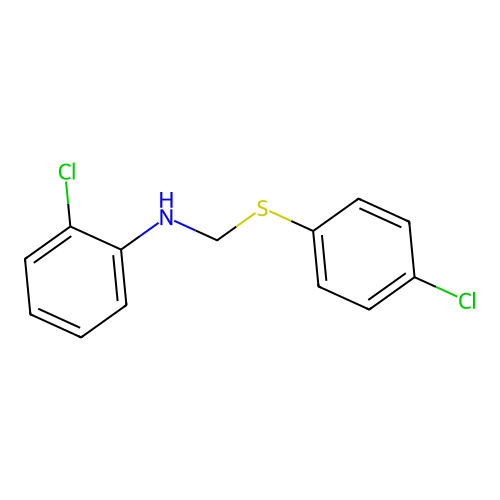 2-chloro-N-[(4-chlorophenyl)sulfanylmethyl]aniline structure