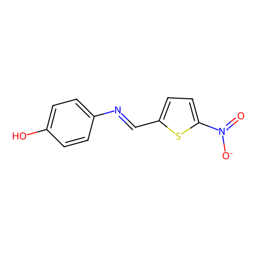 4-[(5-Nitrothiophen-2-yl)methylideneamino]phenol structure