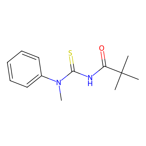 N'-(2,2-dimethylpropanoyl)-N-methyl-N-phenylthiourea structure