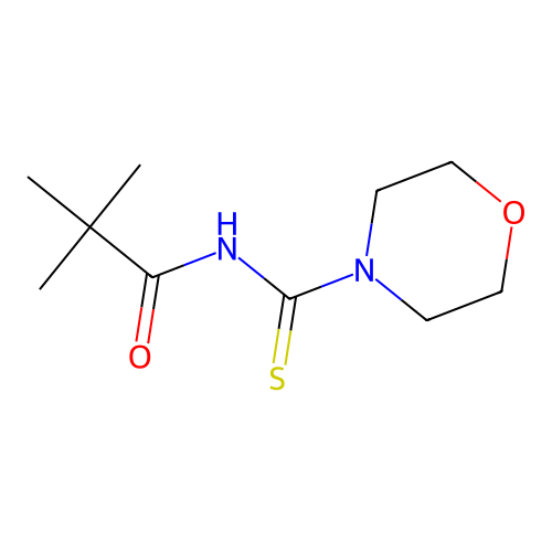 2,2-dimethyl-N-(4-morpholinylcarbothioyl)propanamide structure