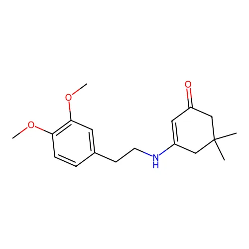 3-[2-(3,4-二甲氧基苯基)乙基氨基]-5,5-二甲基环己-2-烯-1-酮 structure