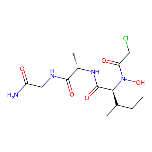 chloroacetyl-N-hydroxyleucyl-alanyl-glycinamide structure