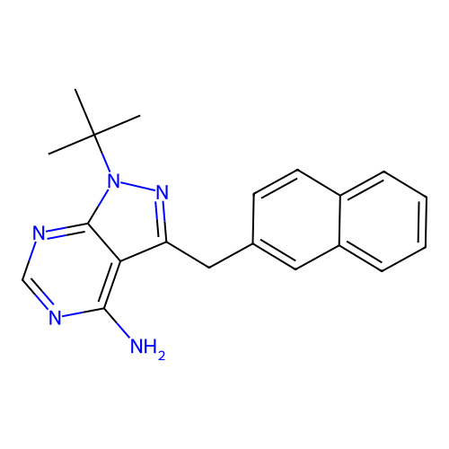 1-tert-Butyl-3-naphthalen-2-ylmethyl-1H-pyrazolo[3,4-d]pyrimidin-4-ylamine structure