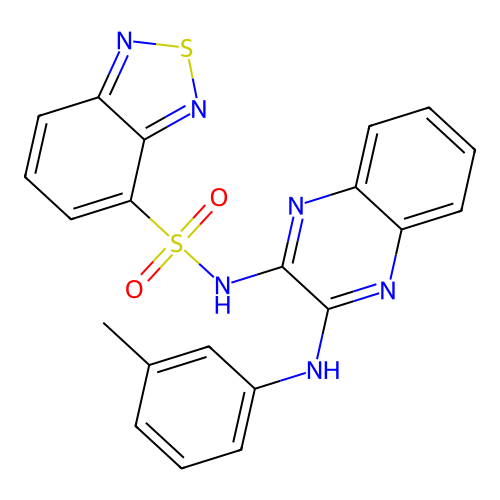 N-[3-(3-methylanilino)quinoxalin-2-yl]-2,1,3-benzothiadiazole-4-sulfonamide structure