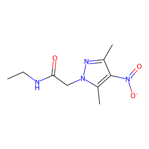 2-(3,5-dimethyl-4-nitro-1H-pyrazol-1-yl)-N-ethylacetamide structure