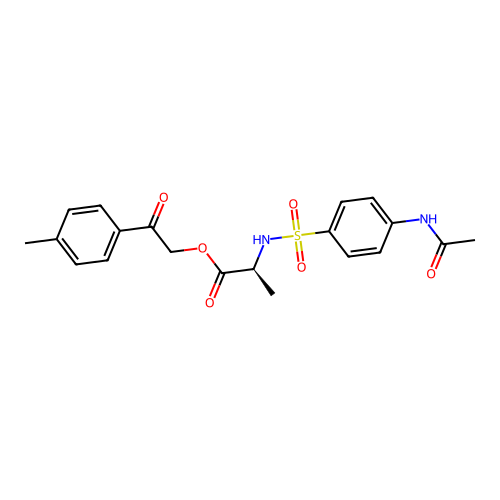 [2-(4-methylphenyl)-2-oxoethyl] (2S)-2-[(4-acetamidophenyl)sulfonylamino]propanoate structure