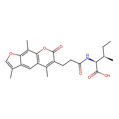 (2S,3R)-3-methyl-2-(3-(3,5,9-trimethyl-7-oxo-7H-furo[3,2-g]chromen-6-yl)propanamido)pentanoic acid structure