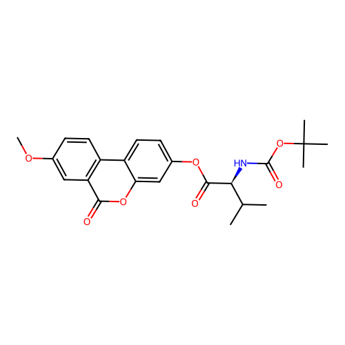 (S)-8-methoxy-6-oxo-6H-benzo[c]chromen-3-yl 2-((tert-butoxycarbonyl)amino)-3-methylbutanoate structure
