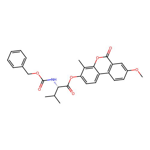 (S)-8-methoxy-4-methyl-6-oxo-6H-benzo[c]chromen-3-yl 2-(((benzyloxy)carbonyl)amino)-3-methylbutanoate structure