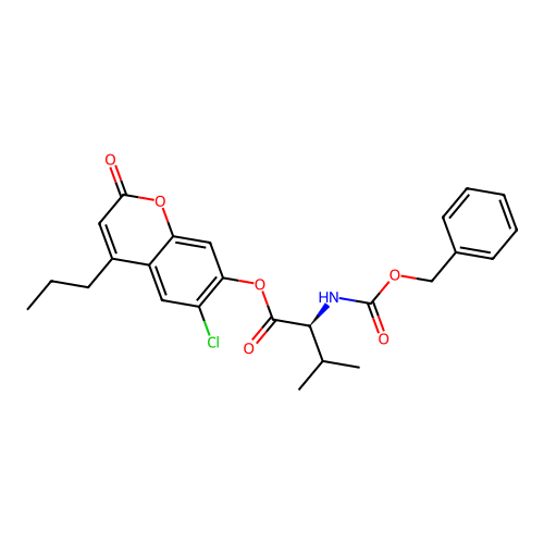 (S)-6-chloro-2-oxo-4-propyl-2H-chromen-7-yl 2-(((benzyloxy)carbonyl)amino)-3-methylbutanoate structure