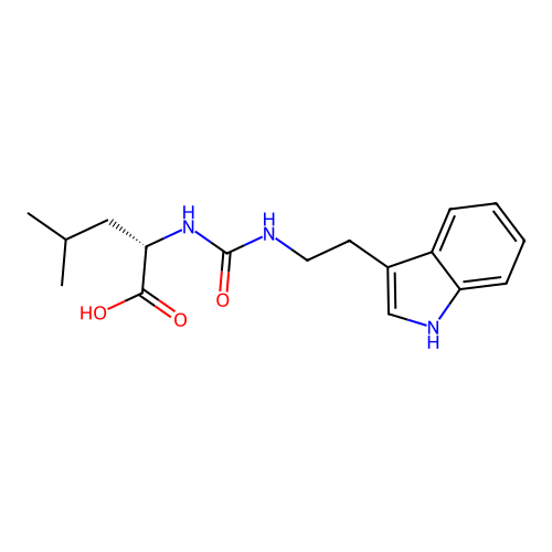 N-{[2-(1H-indol-3-yl)ethyl]carbamoyl}-L-leucine structure