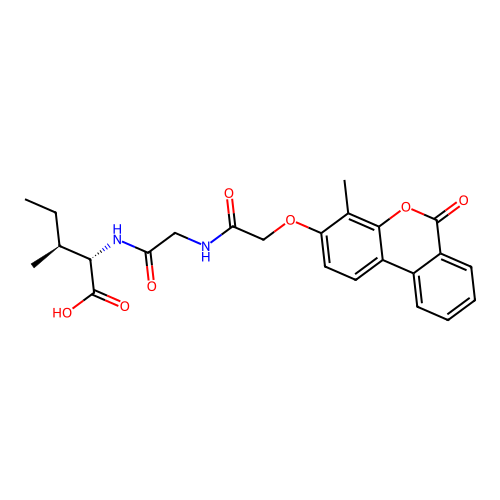 (2S,3S)-3-methyl-2-(2-(2-((4-methyl-6-oxo-6H-benzo[c]chromen-3-yl)oxy)acetamido)acetamido)pentanoic acid structure