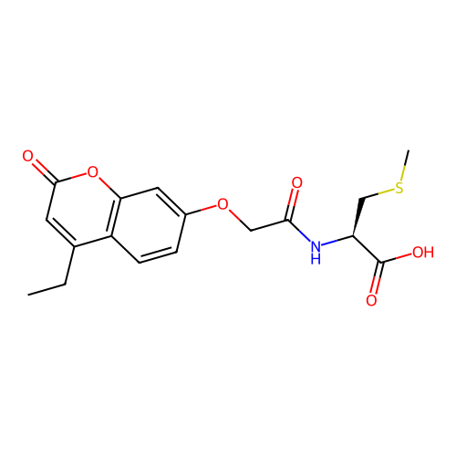 (R)-2-(2-((4-ethyl-2-oxo-2H-chromen-7-yl)oxy)acetamido)-3-(methylthio)propanoic acid structure