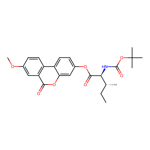 (2S,3R)-8-methoxy-6-oxo-6H-benzo[c]chromen-3-yl 2-((tert-butoxycarbonyl)amino)-3-methylpentanoate structure