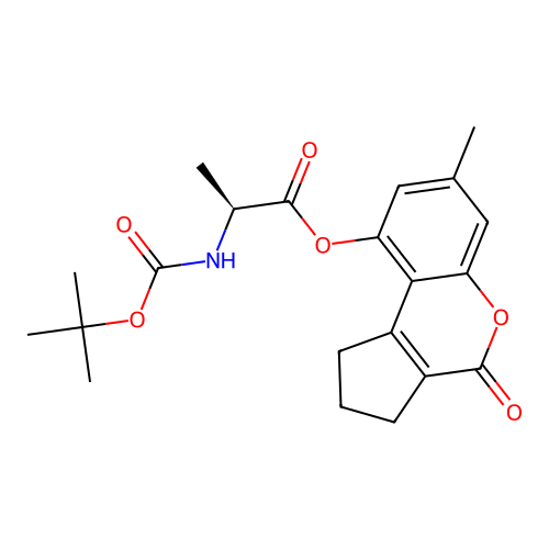 (S)-7-methyl-4-oxo-1,2,3,4-tetrahydrocyclopenta[c]chromen-9-yl 2-((tert-butoxycarbonyl)amino)propanoate structure