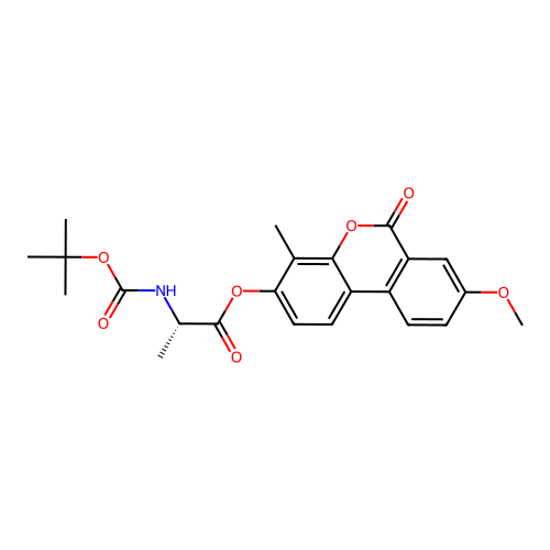 (S)-8-methoxy-4-methyl-6-oxo-6H-benzo[c]chromen-3-yl 2-((tert-butoxycarbonyl)amino)propanoate structure