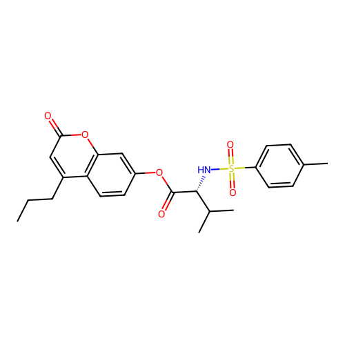 (2-oxo-4-propylchromen-7-yl) (2R)-3-methyl-2-[(4-methylphenyl)sulfonylamino]butanoate structure