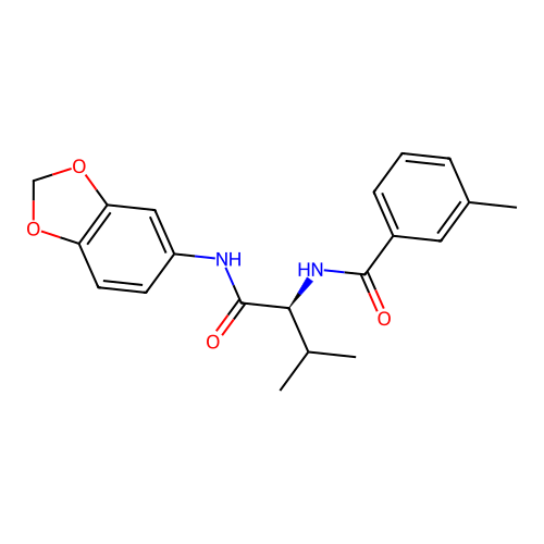 N-[(2S)-1-(1,3-benzodioxol-5-ylamino)-3-methyl-1-oxobutan-2-yl]-3-methylbenzamide structure