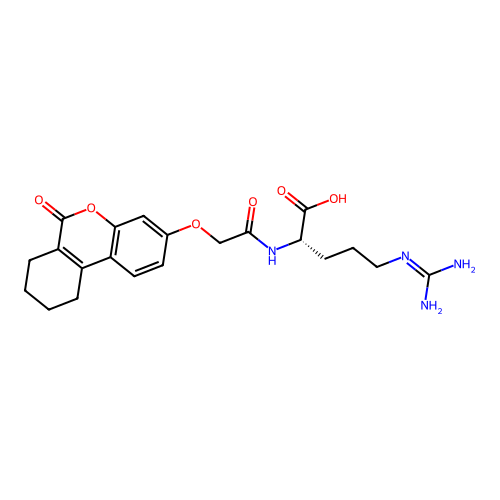 (S)-5-guanidino-2-(2-((6-oxo-7,8,9,10-tetrahydro-6H-benzo[c]chromen-3-yl)oxy)acetamido)pentanoic acid structure