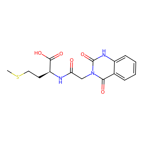 N-[(2-hydroxy-4-oxoquinazolin-3(4H)-yl)acetyl]-L-methionine structure