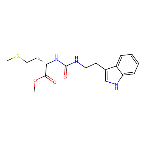 methyl N-{[2-(1H-indol-3-yl)ethyl]carbamoyl}-L-methioninate structure