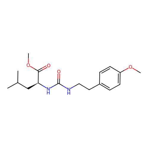 (S)-methyl 2-(3-(4-methoxyphenethyl)ureido)-4-methylpentanoate structure