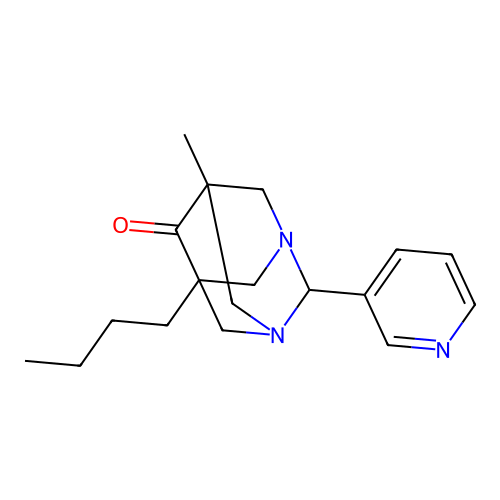 5-Butyl-7-methyl-2-(pyridin-3-yl)-1,3-diazaadamantan-6-one structure