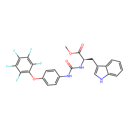 (R)-methyl 3-(1H-indol-3-yl)-2-(3-(4-(perfluorophenoxy)phenyl)ureido)propanoate structure