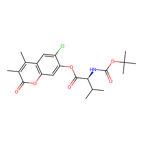 (S)-6-chloro-3,4-dimethyl-2-oxo-2H-chromen-7-yl 2-((tert-butoxycarbonyl)amino)-3-methylbutanoate structure