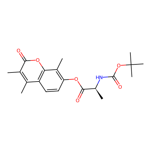 (S)-3,4,8-trimethyl-2-oxo-2H-chromen-7-yl 2-((tert-butoxycarbonyl)amino)propanoate structure