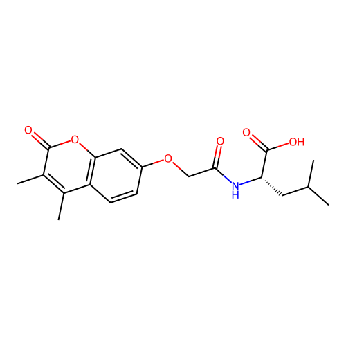 N-{[(3,4-dimethyl-2-oxo-2H-chromen-7-yl)oxy]acetyl}-L-leucine structure