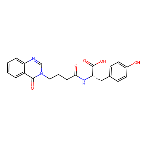 N-[4-(4-oxoquinazolin-3(4H)-yl)butanoyl]-L-tyrosine structure