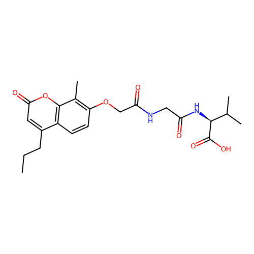 (S)-3-methyl-2-(2-(2-((8-methyl-2-oxo-4-propyl-2H-chromen-7-yl)oxy)acetamido)acetamido)butanoic acid structure