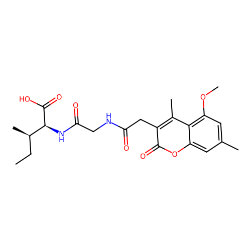 N-[(5-methoxy-4,7-dimethyl-2-oxo-2H-chromen-3-yl)acetyl]glycyl-L-isoleucine structure