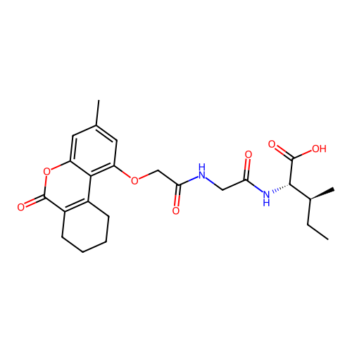 (2S,3S)-3-methyl-2-(2-(2-((3-methyl-6-oxo-7,8,9,10-tetrahydro-6H-benzo[c]chromen-1-yl)oxy)acetamido)acetamido)pentanoic acid structure