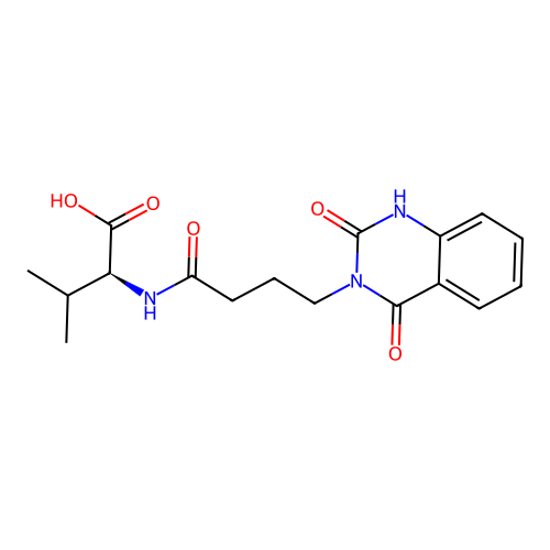 N-[4-(2-hydroxy-4-oxoquinazolin-3(4H)-yl)butanoyl]-L-valine structure