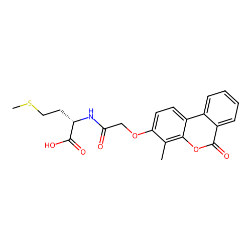 (S)-2-(2-((4-methyl-6-oxo-6H-benzo[c]chromen-3-yl)oxy)acetamido)-4-(methylthio)butanoic acid structure