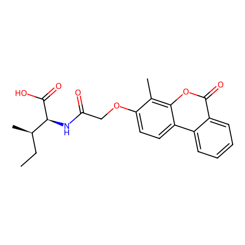 (2S,3R)-3-methyl-2-(2-((4-methyl-6-oxo-6H-benzo[c]chromen-3-yl)oxy)acetamido)pentanoic acid structure