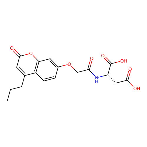 N-{[(2-oxo-4-propyl-2H-chromen-7-yl)oxy]acetyl}-L-aspartic acid structure