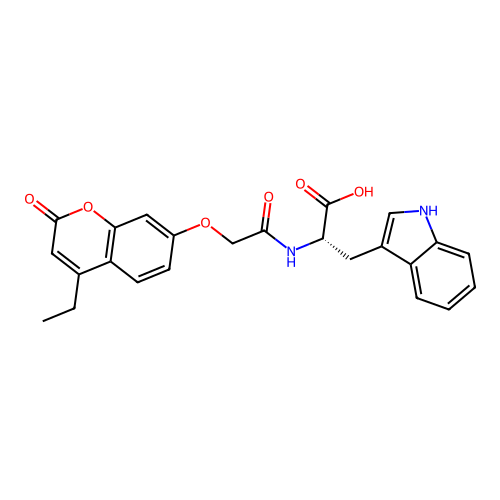 N-{[(4-ethyl-2-oxo-2H-chromen-7-yl)oxy]acetyl}-L-tryptophan structure