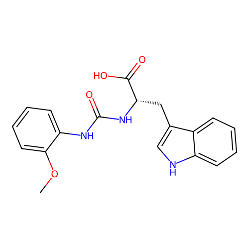 N-[(2-methoxyphenyl)carbamoyl]-L-tryptophan structure