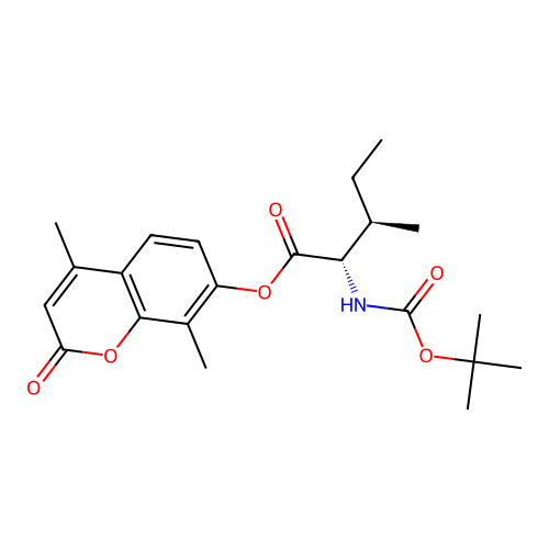(2S,3R)-4,8-dimethyl-2-oxo-2H-chromen-7-yl 2-((tert-butoxycarbonyl)amino)-3-methylpentanoate structure